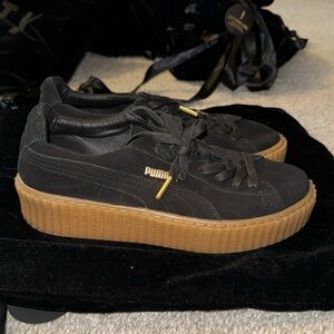 Rihanna Fenty Black Creepers with Tan sole
